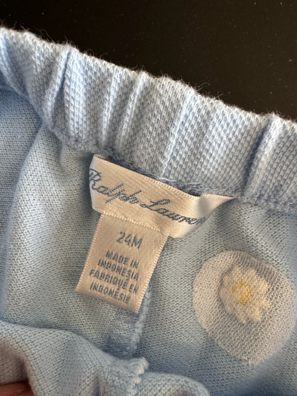Light Blue Daisy Embroidered Knit Shorts - Picture 4 of 6